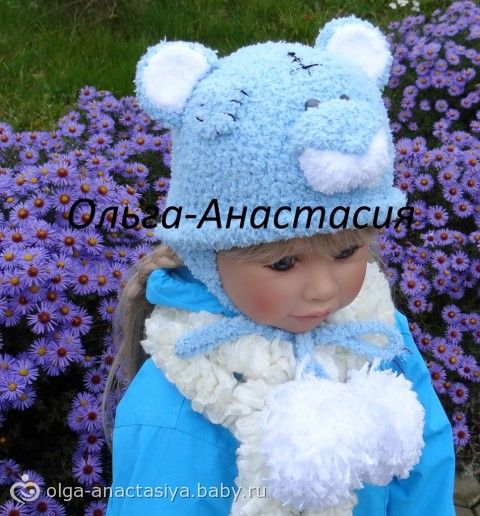Шапочка мишка тедди, шапочка мишка спицами схема вязания шапки