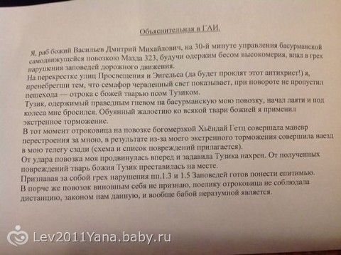 Из объяснительных в ГИБДД картинки Из объяснительных в ГИБДД картинки